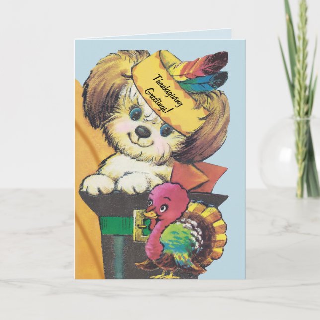 Tarjeta Festiva La pipa del día de gracias y Turquía (Anverso)