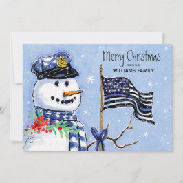 Tarjeta Festiva La policía delgada bandera de la línea azul se enf