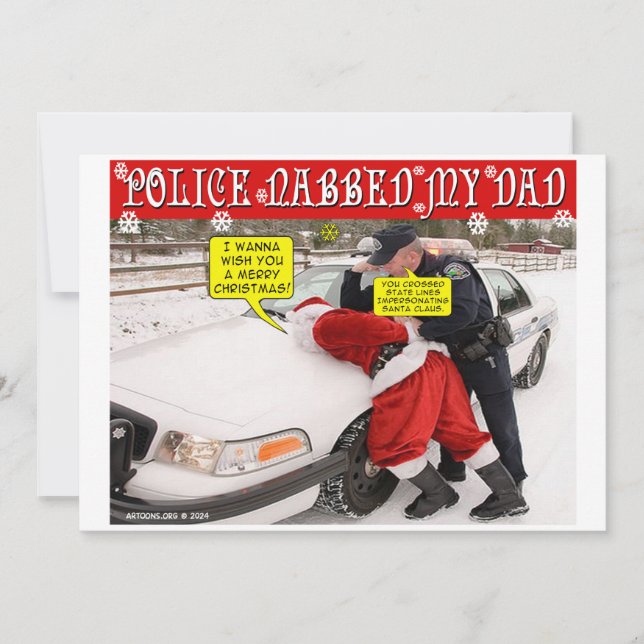 Tarjeta Festiva La policía golpeó a mi papá (Anverso)