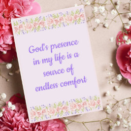 Tarjeta Festiva La presencia de Dios en mi vida la afirmación cris