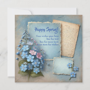 Tarjeta Festiva La primavera de las acuarelas retro me olvido de n
