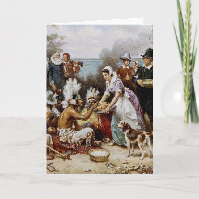 Tarjeta Festiva La primera acción de gracias (Anverso)