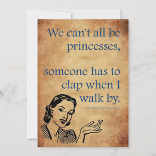 Tarjeta Festiva La princesa de SlipperyJoe aplaude caminar diverti