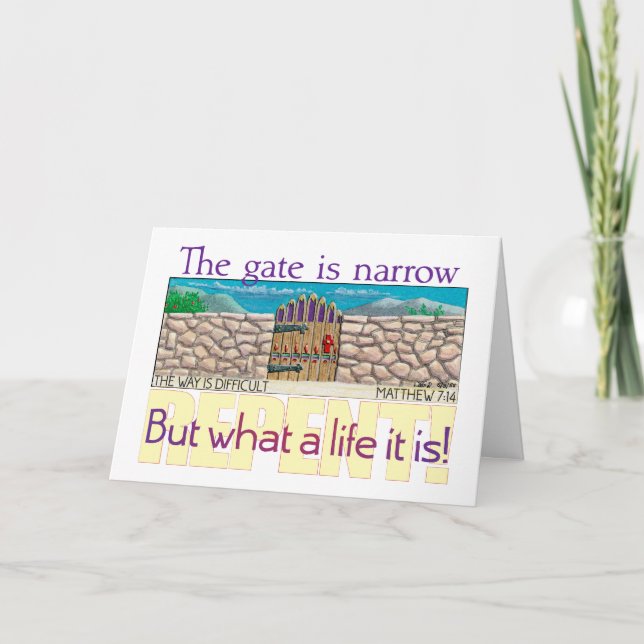 Tarjeta Festiva La puerta es estrecha (Anverso)