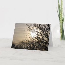 Tarjeta Festiva La puesta del sol en el fuego poderoso