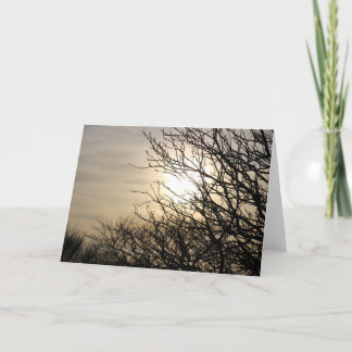 Tarjeta Festiva La puesta del sol en el fuego poderoso