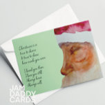 Tarjeta Festiva La Que Amo A Los Navidades<br><div class="desc">Tarjeta tradicional de saludo de vacaciones Sleepy Santa a la que le encantan los Navidades. Santa Retro de acuarela pintada a mano.</div>