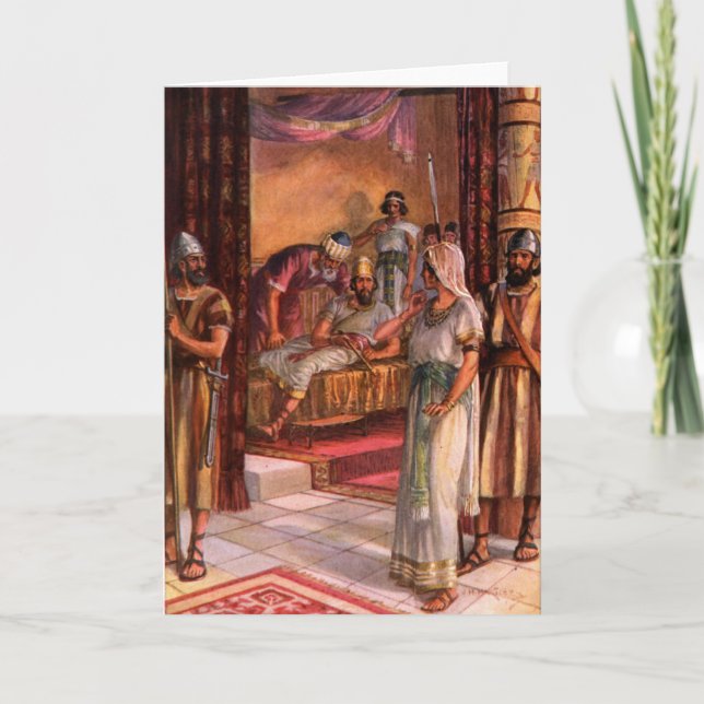 Tarjeta Festiva La reina Ester y el rey (Anverso)