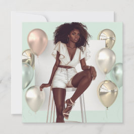 Tarjeta Festiva La reina negra afroamericana Melanin Sista Shopp