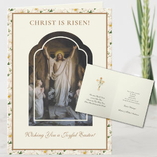 Tarjeta Festiva La resurrección religiosa de Pascua Jesús Cristian