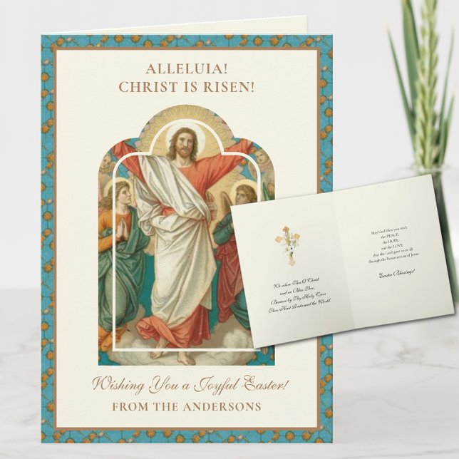 Tarjeta Festiva La resurrección religiosa de Pascua Jesús Cristian (Easy to personalize Easter Cards! )