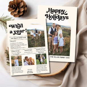 Tarjeta Festiva La revisión del Collage de fotos familiar moderno 