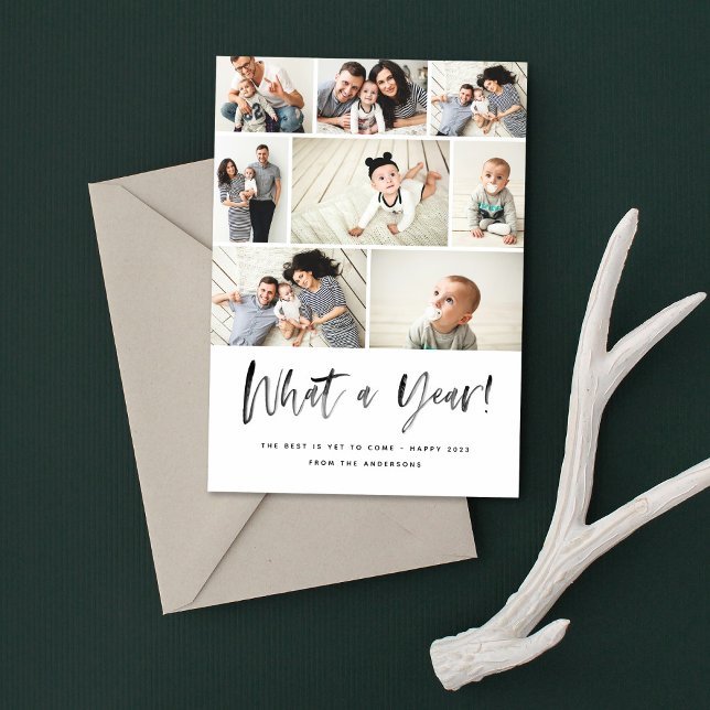 Tarjeta Festiva La revisión del Collage de fotos familiar moderno  (Subido por el creador)