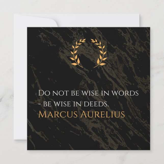 Tarjeta Festiva La sabiduría de Marco Aurelio: las acciones hablan (Anverso)