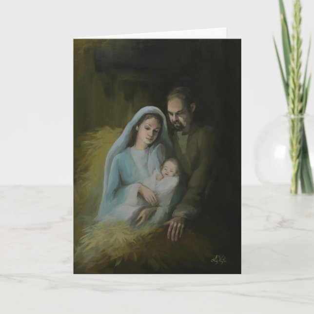 Tarjeta Festiva La sagrada familia (Anverso)
