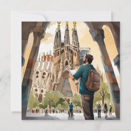 Tarjeta Festiva La Sagrada Familia, Barcelona