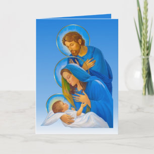 Tarjeta Festiva La Sagrada Familia - Natividad - Nacimiento del Ni