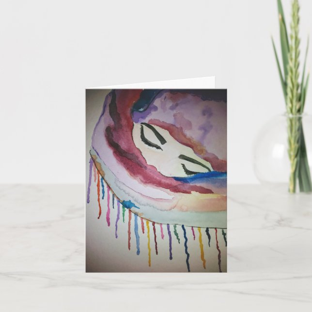 Tarjeta Festiva la señora en la bufanda (Anverso)