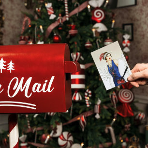 Tarjeta Festiva La señora retro Art deco vintage agrega mensaje