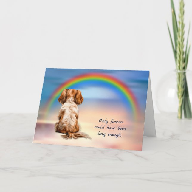 Tarjeta Festiva La simpatía de Rainbow Cavalier King Charles Spani (Anverso)