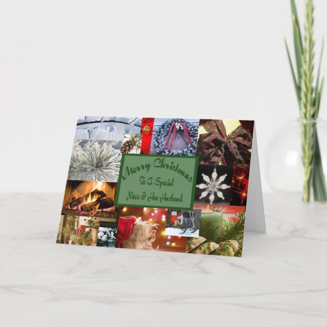 Tarjeta Festiva La sobrina especial y los Navidades de su marido (Anverso)