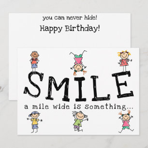 Tarjeta Festiva La Sonrisa Feliz Cumpleaños De Una Milla De Ancho