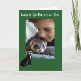 Tarjeta Festiva La suerte del Día de San Patricio de los Ferrets