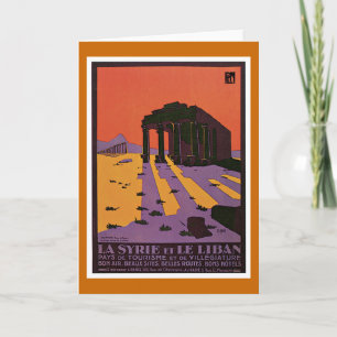 Tarjeta Festiva La Syrie y poster del viaje de Le Liban Vintage