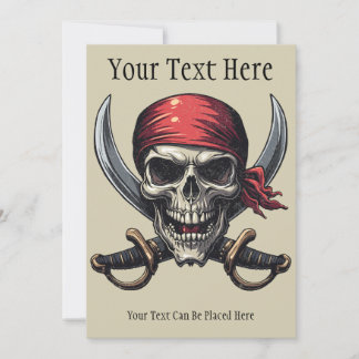 Tarjeta Festiva La Taberna Pirata del Mar - Calavera en huesos