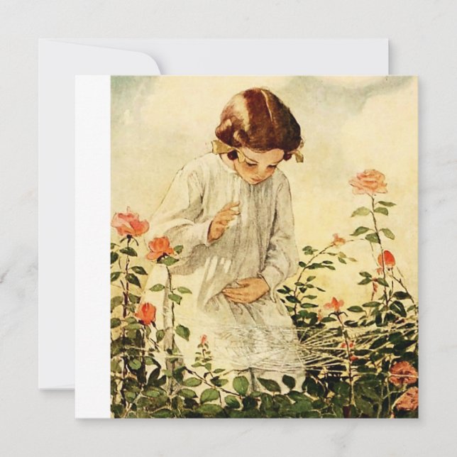 Tarjeta Festiva La telaraña por Jessie Willcox Smith (Anverso)