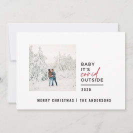Tarjeta Festiva La tipografía minimalista moderna foto bebé su cov