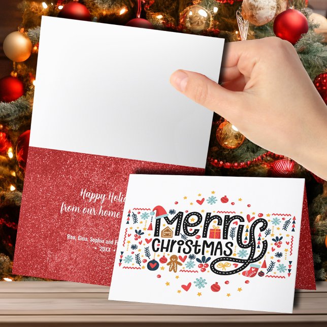 Tarjeta Festiva La tipografía navideña se dobla (Subido por el creador)