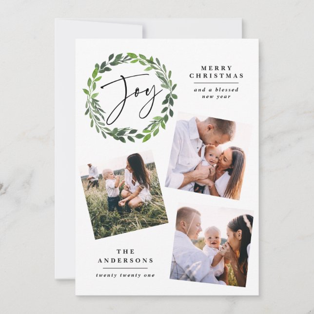 Tarjeta Festiva La vegetación acuarela fue la alegría del guión mu (Anverso)