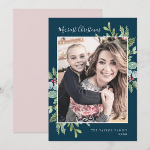 Tarjeta Festiva La vegetación de los navidades   Foto de los Navid