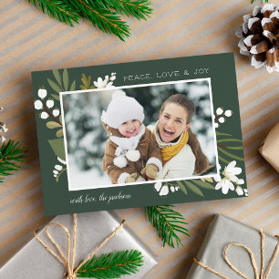 Tarjeta Festiva La vegetación del invierno Foto de amor y alegrí