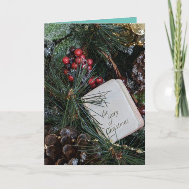 Tarjeta Festiva La verdadera historia de la Biblia de los Navidade (Anverso)