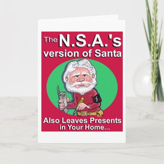 Tarjeta Festiva La versión de N.S.A. de Santa (Anverso)