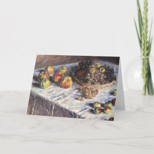 Tarjeta Festiva La vida con manzanas y uvas de Claude Monet