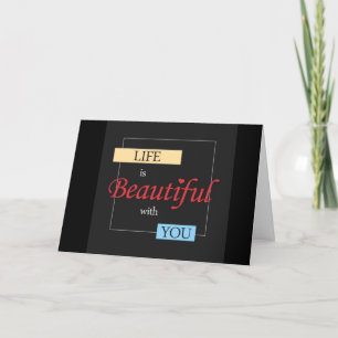 TARJETA FESTIVA **LA VIDA ES BELLA CON USTEDES** EN NAVIDADES