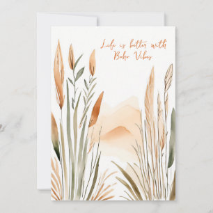Tarjeta Festiva La vida es mejor con Boho Vibes - con espacio para