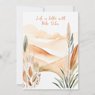 Tarjeta Festiva La vida es mejor con Boho Vibes - con espacio para