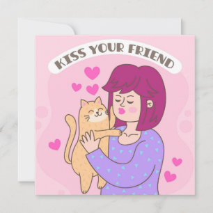 Tarjeta Festiva La Vida Es Mejor Con Los Gatos