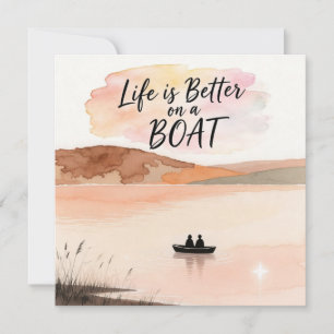 Tarjeta Festiva La vida es mejor en un barco
