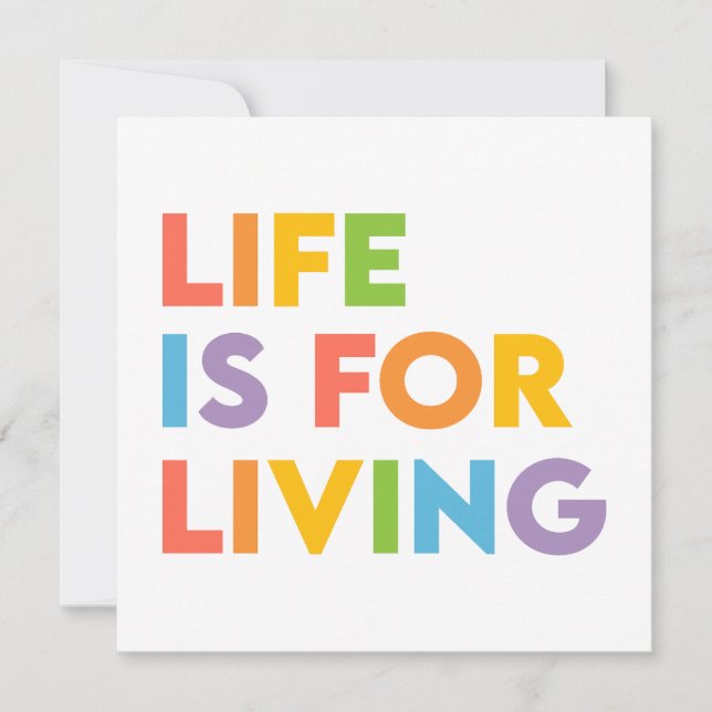 Tarjeta Festiva La vida es para vivir (Anverso)