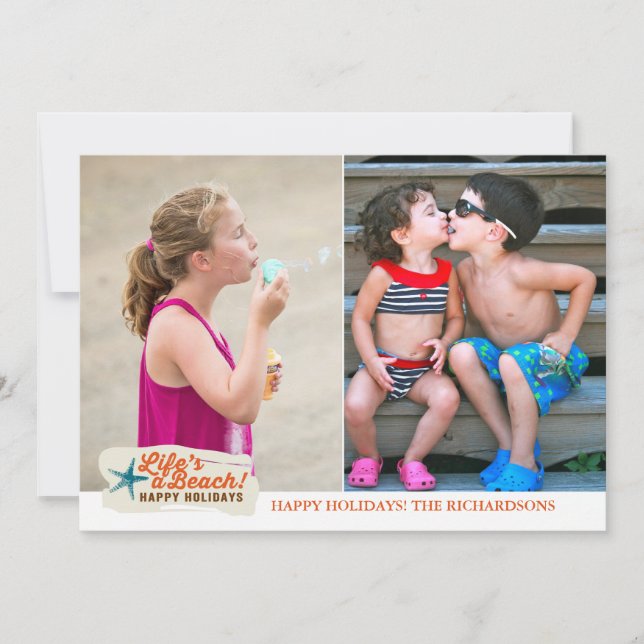 Tarjeta Festiva ¡La vida es una playa! x2 (Anverso)