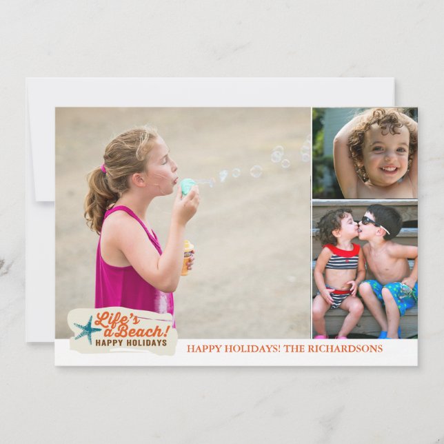 Tarjeta Festiva ¡La vida es una playa! x3 (Anverso)