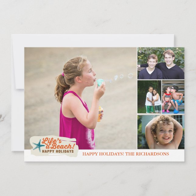 Tarjeta Festiva ¡La vida es una playa! x5 (Anverso)