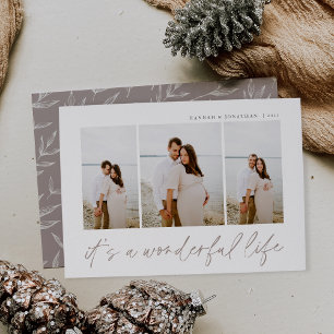 Tarjeta Festiva La vida maravillosa   Moderno Mínimo 3 Navidades f