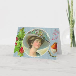 Tarjeta Festiva La virgen dama victoriana