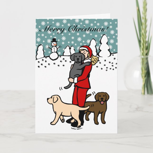 Tarjeta Festiva Lab Mom Santa Navidades 2 (Anverso)